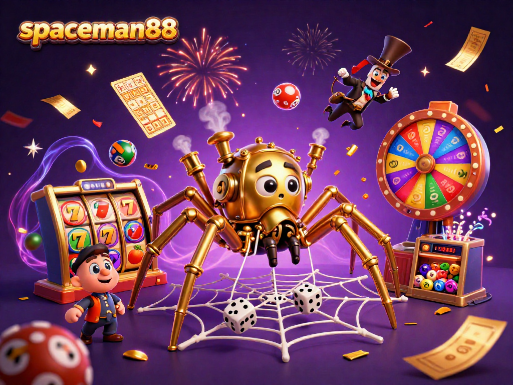 Catch the excitement of spaceman88's winning slots with golden spider and vibrant elements.