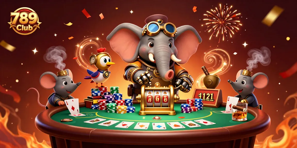 Experience excitement at 789Club with a vibrant steampunk-themed casino scene filled with action.